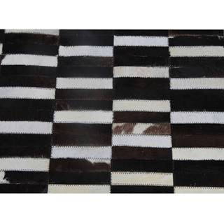 Kondela KONDELA Luxusný kožený koberec,  hnedá/čierna/biela, patchwork, 120x180, KOŽA TYP 6, značky Kondela