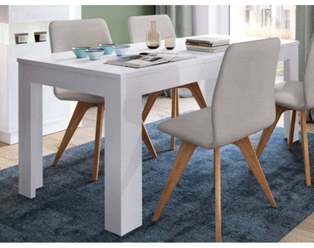 ASKO - NÁBYTOK Rozkladací jedálenský stôl Lyon 160x90 cm, biely, značky ASKO - NÁBYTOK