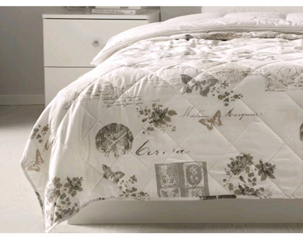 ASKO - NÁBYTOK Prikrývka na posteľ Fleur 220x240 cm, biely, značky ASKO - NÁBYTOK