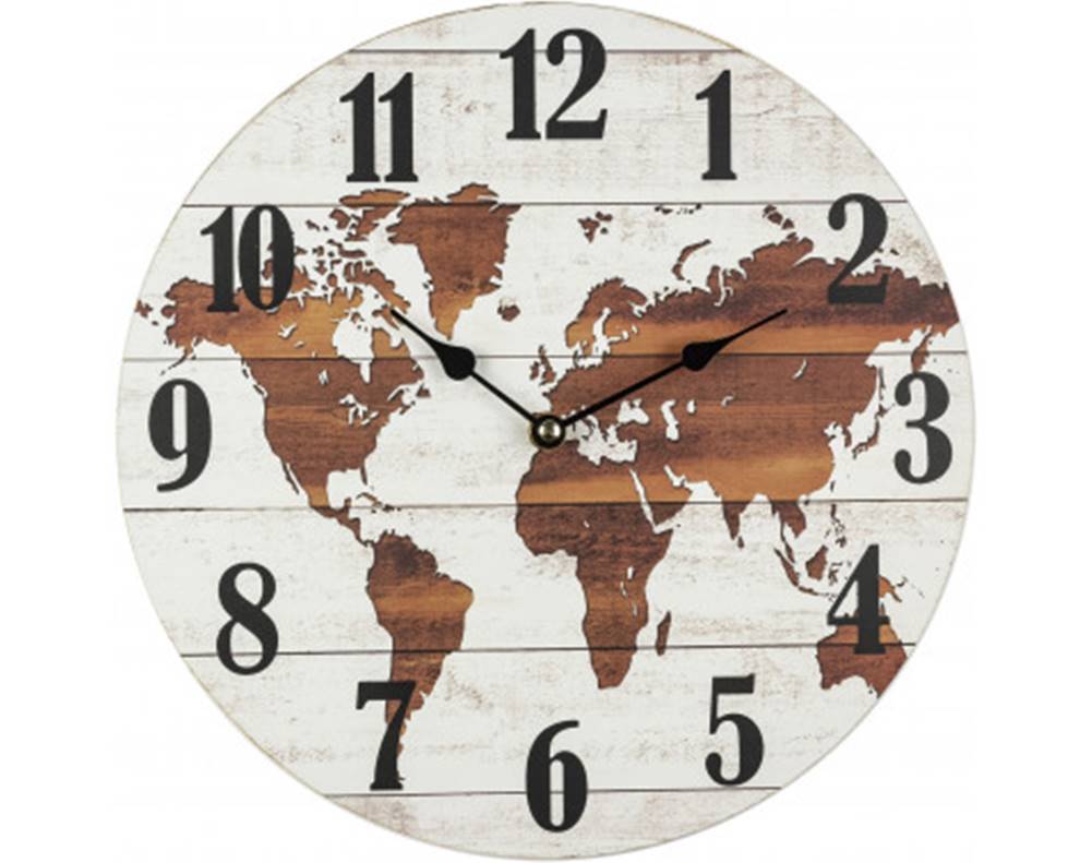 ASKO - NÁBYTOK Nástenné hodiny Mapa sveta, 30 cm, značky ASKO - NÁBYTOK