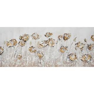 ASKO - NÁBYTOK Ručne maľovaný obraz Kvety 120x40 cm, 3D štruktúra, značky ASKO - NÁBYTOK