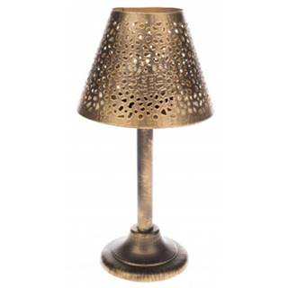Dekoračný svietnik tvar lampa, medený