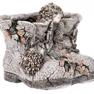 ASKO - NÁBYTOK Obal na kvetináč Topánky s ježkami 25 cm, kamenný vzhľad, značky ASKO - NÁBYTOK