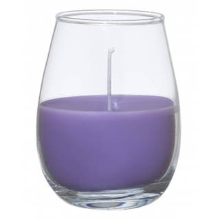 Sviečka v skle fialová lila, 10 cm