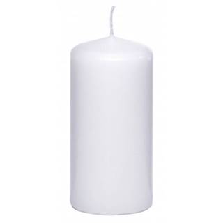 Valcová sviečka Biela, 12 cm