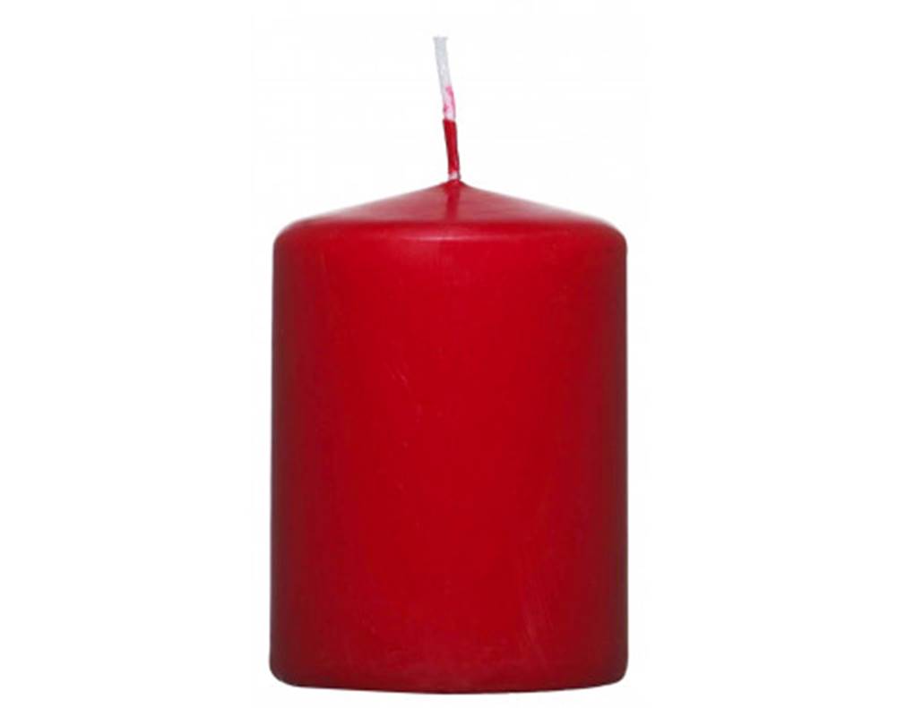 ASKO - NÁBYTOK Valcová sviečka červená, 8 cm, značky ASKO - NÁBYTOK
