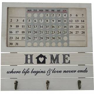 ASKO - NÁBYTOK Nástenný vešiak s kalendárom Home, drevený, značky ASKO - NÁBYTOK