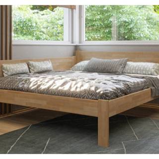 ASKO - NÁBYTOK Rohová posteľ so zástenou vľavo Fava L 180x200 cm, prírodný buk, značky ASKO - NÁBYTOK