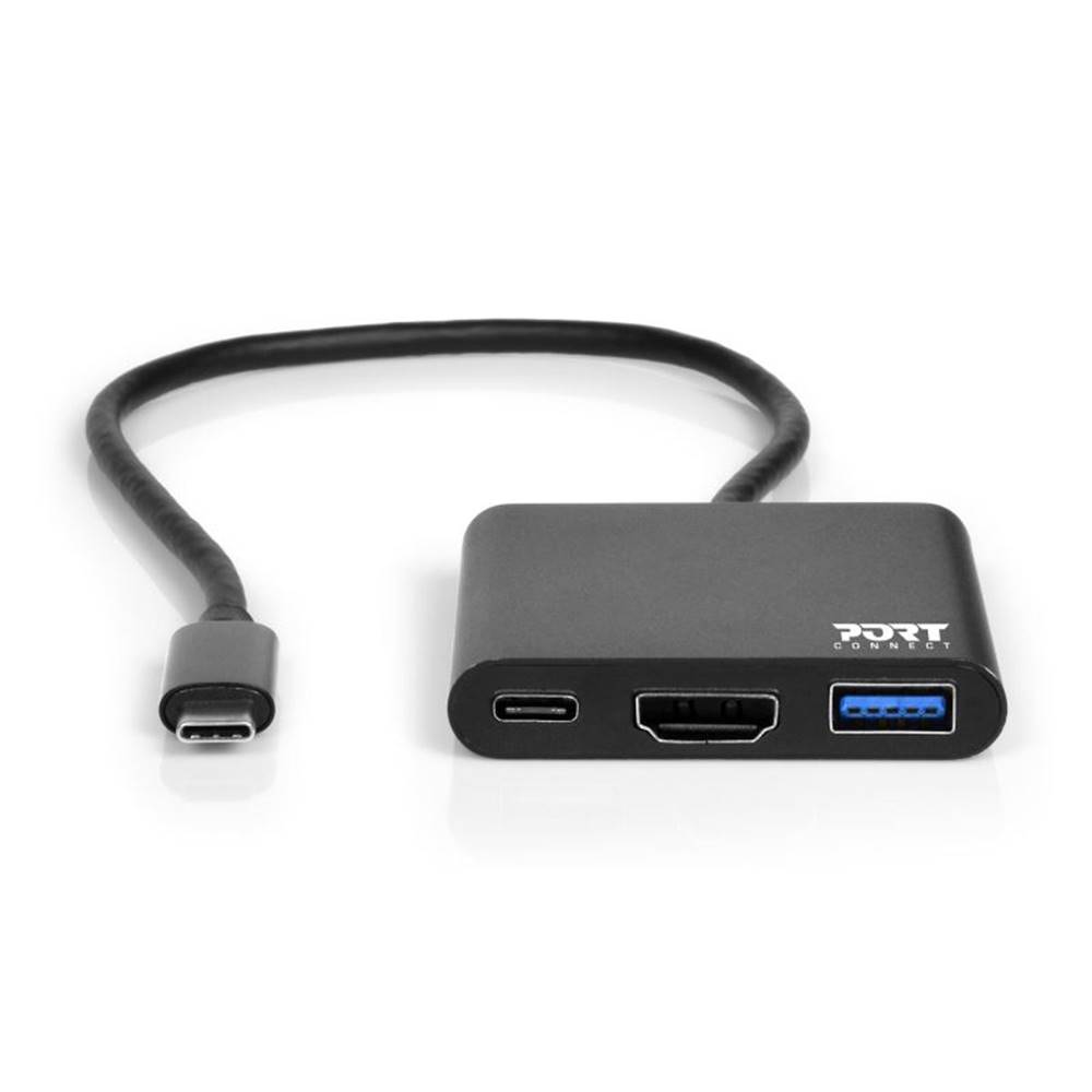PORT DESIGNS PORT CONNECT USB-C HUB, HDMI 1X 4K + USB-A + USB-C, černý, značky PORT DESIGNS