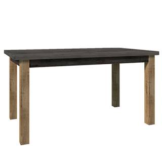 Jedálenský stôl rozkladací dub lefkas tmavý/smooth sivý 160-203x90 cm MONTANA STW