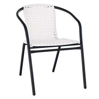 Záhradná stolička biela/čierna BERGOLA