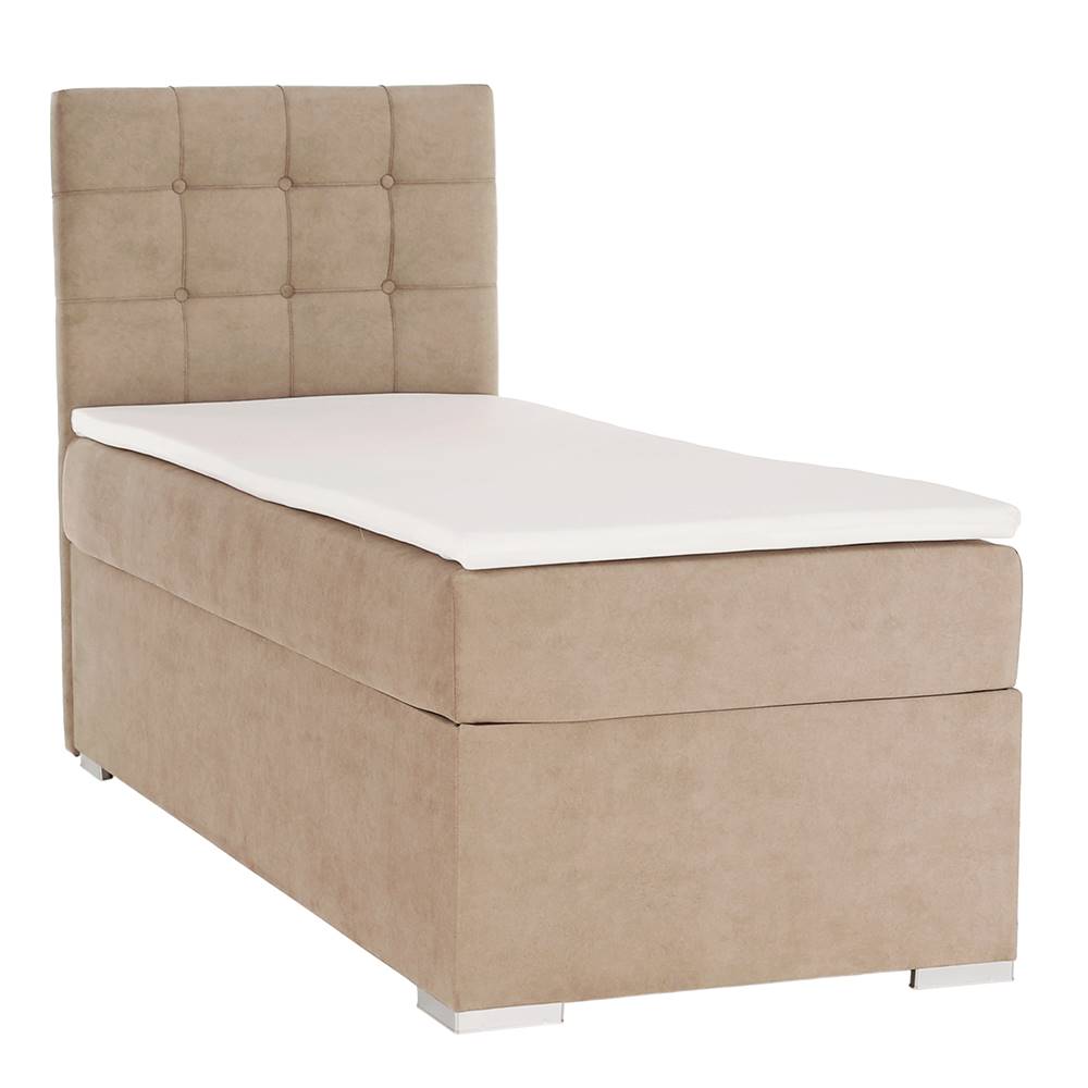 Kondela Boxspringová posteľ jednolôžko svetlohnedá 90x200 ľavá DANY, značky Kondela
