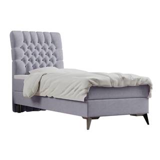 Kondela Boxspringová posteľ jednolôžko sivá 90x200 ľavá BARY, značky Kondela