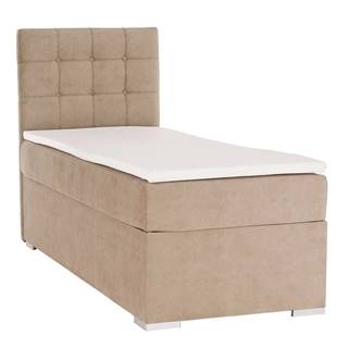 Boxspringová posteľ jednolôžko svetlohnedá 90x200 ľavá DANY