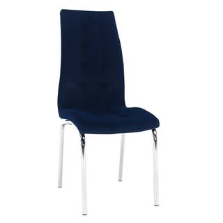 Jedálenská stolička modrá Velvet látka/chróm GERDA NEW P1 poškodený tovar