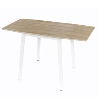 Kondela Jedálenský stôl MDF fóliovaná/kov dub sonoma/biela 60-120x60 cm MAURO P1 poškodený tovar, značky Kondela