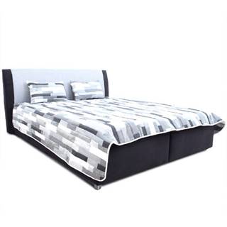 Manželská posteľ čierna/tmavosivá/vzor 180x200 DESIM P1 poškodený tovar