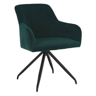 Otočná stolička zelená Velvet látka/čierna VELEZA P3 poškodený tovar