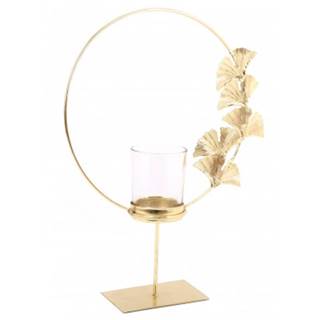 ASKO - NÁBYTOK Svietnik na čajovú sviečku Lotus, zlatý okrúhly, značky ASKO - NÁBYTOK