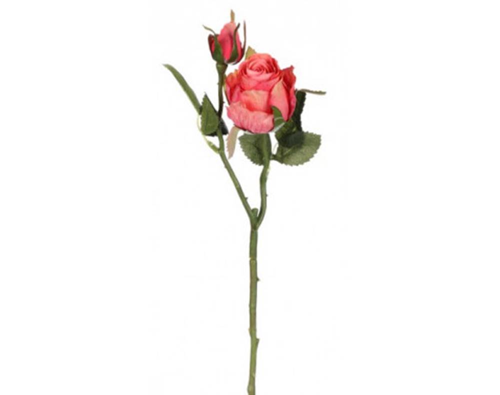 ASKO - NÁBYTOK Umelá kvetina Ruža 46 cm, oranžovo-ružová, značky ASKO - NÁBYTOK