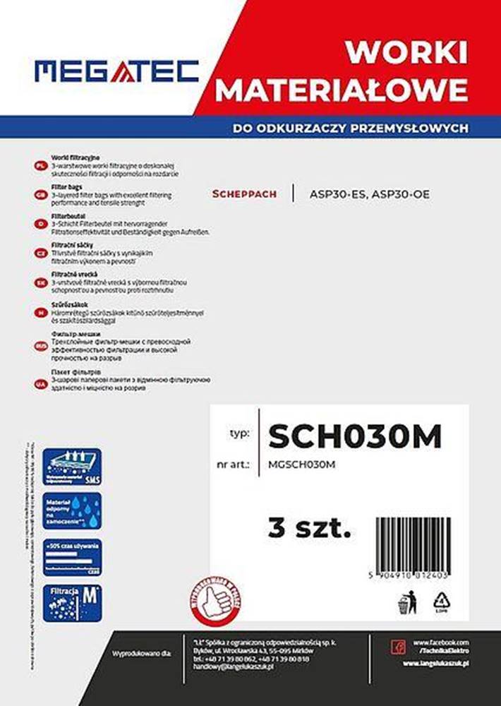 MERKURY MARKET Látkové vrecká Megatec pre Scheppach 30 L MGSCH030M, značky MERKURY MARKET