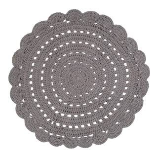Nattiot Sivý ručne háčkovaný bavlnený koberec  Alma, ⌀ 120cm, značky Nattiot