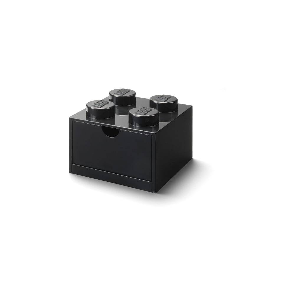 LEGO® Čierny stolový box so zásuvkou  Brick, 15,8 x 11,3 cm, značky LEGO®