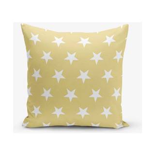 Žltá obliečka na vankúš s motívom hviezdd Minimalist Cushion Covers, 45 × 45 cm