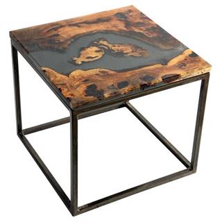 Sconto Odkladací stolík RESIN 40x40 cm, sivá, značky Sconto