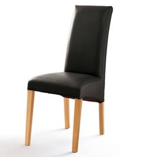 Sconto Jedálenská stolička FOXI I buk prírodný/textilná koža čierna, značky Sconto