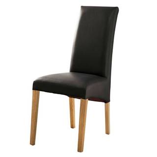 Sconto Jedálenská stolička FOXI III dub olejovaný/textilná koža čierna, značky Sconto