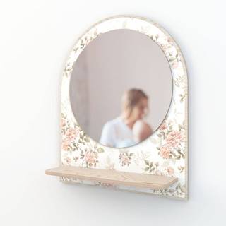 Nastenné zrkadlo s poličkou ø 35 cm Roses - Dekornik