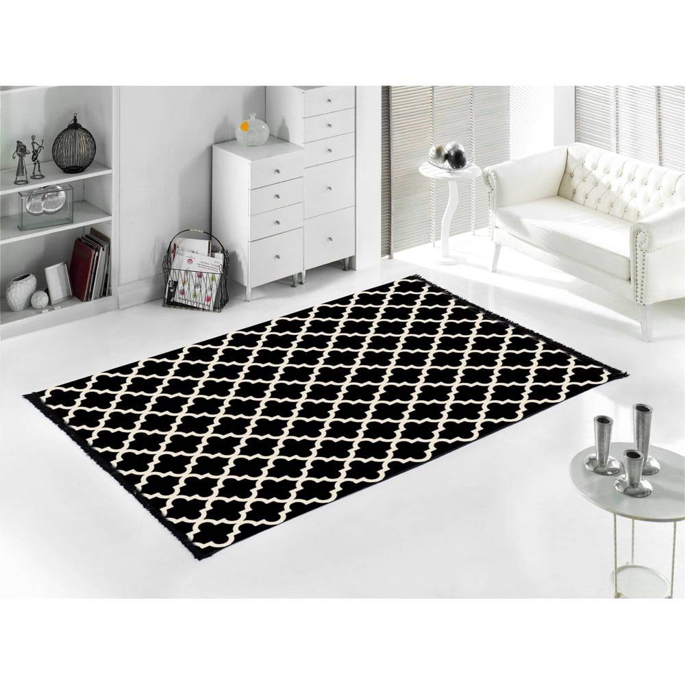 Cihan Bilisim Tekstil Čierno-biely obojstranný koberec Madalyon, 120 × 180 cm, značky Cihan Bilisim Tekstil