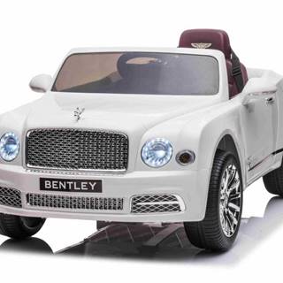 SPIN MASTER Elektrické autíčko Bentley Mulsanne 12V, biele, Koženkové sedadlo, 2,4 GHz diaľkové ovládanie, Eva kolesá, USB/Aux Vstup, Odpruženie, 12V/7Ah batéria, LED Svetlá, Mäkké EVA kolesá, 2 X 35W motor, ORIGINÁL licencia, značky SPIN MASTER
