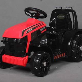 Elektrický Traktor FARMER, červený, Pohon zadných kolies, 6V batéria, Plastové kolesá, široké sedadlo, 2,4 GHz Diaľkový ovládač, Jednomiestne, MP3 prehrávač, LED Svetlá