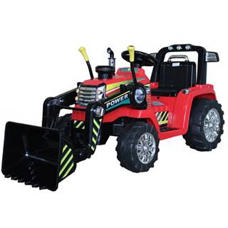 Elektrický Traktor MASTER s naberačkou, červený, Pohon zadných kolies, 12V batéria, Plastové kolesá, 2X 35W Motor, široké sedadlo, 2,4 GHz Diaľkový ovládač, Jednomiestne, MP3 prehrávač so vstupom Aux