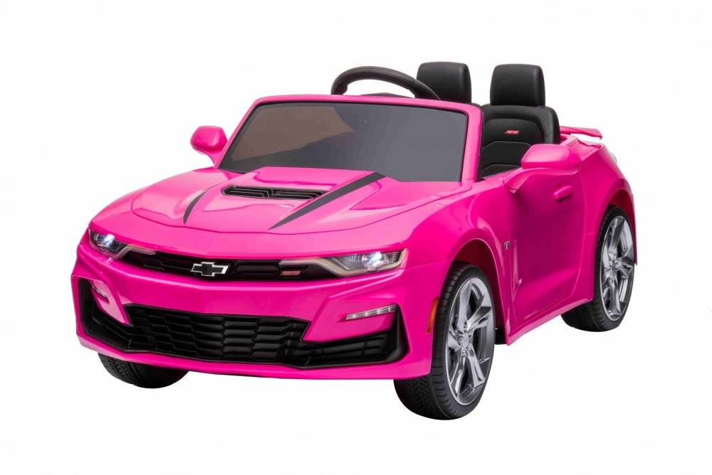 SPIN MASTER Elektrické autíčko Chevrolet Camaro 12V, ružové, 2,4 GHz diaľkové ovládanie, Otváracie dvere, EVA kolesá, LED Svetlá, koženkové sedadlo, 2 X MOTOR, USB/SD Vstup, ORGINAL licencia, značky SPIN MASTER