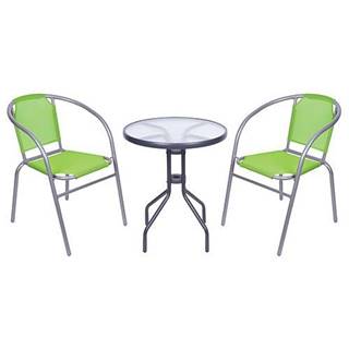ST LEISURE EQUIPMENT Set balkónový BRENDA, zelený, stôl 72x59 cm, 2x stolička 60x71 cm, značky ST LEISURE EQUIPMENT
