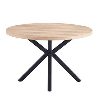 Kondela KONDELA Jedálenský stôl, dub sonoma/čierna, priemer 120 cm, MEDOR, značky Kondela