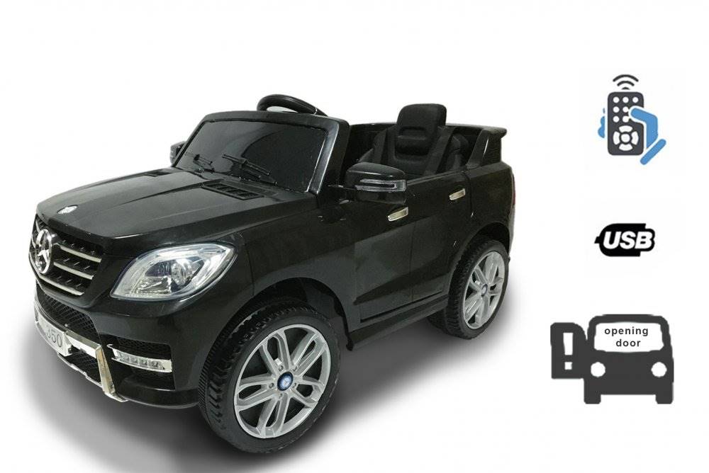 BABY EINSTEIN Elektrické autíčko Mercedes-Benz ML350, Plastové sedadlo, odpružené nápravy, USB/SD Vstup, Batéria 12V, 2X MOTOR, Čierne, ORGINAL licencia, značky BABY EINSTEIN