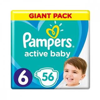 PAMPERS  ACTIVE BABY PLIENKY JEDNORAZOVE 6 (13-18 KG) 56 KS, GIANT PACK, značky PAMPERS