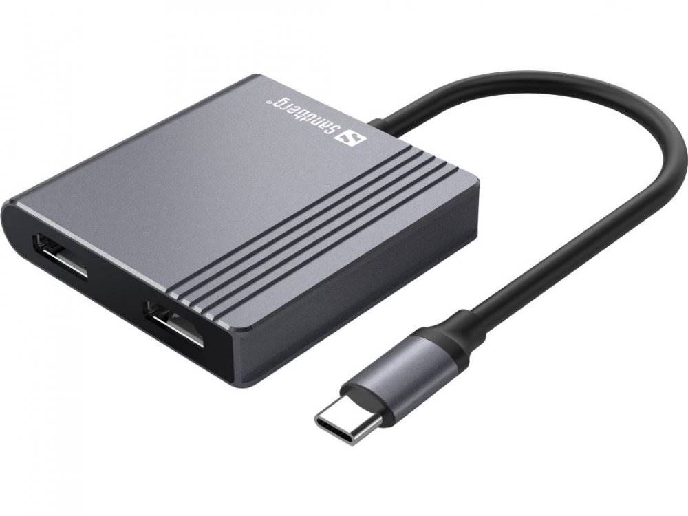 Sandberg  USB-C Dock, dokovací stanice 2xHDMI, USB-A 3.0, USB-C PD 100W, značky Sandberg