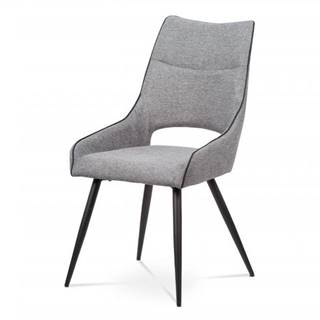 AUTRONIC HC-021 GREY2 jedálenská stolička, látka šedá,čierna paspule, kov podnož, čierny matný lak