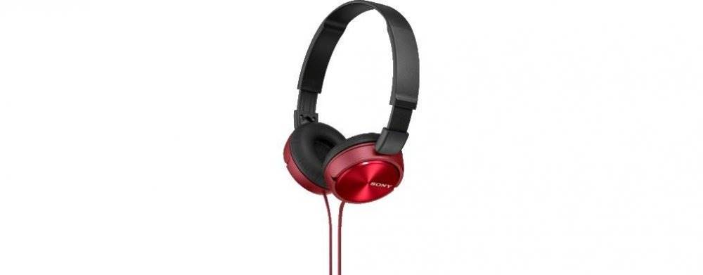 Sony  MDRZX310AP, červená náhlavní sluchátka řady ZX s ovladačem na kabelu, značky Sony
