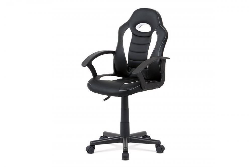 AUTRONIC  KA-V107 WT kancelárska stolička, biela-čierna ekokoža, výšk. nast., kríž plast čierny, značky AUTRONIC