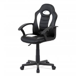 AUTRONIC  KA-V107 WT kancelárska stolička, biela-čierna ekokoža, výšk. nast., kríž plast čierny, značky AUTRONIC
