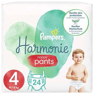 PAMPERS  Harmonie Pants Nohavičky plienkové jednorazové 4 (9-15 kg) 24 ks, značky PAMPERS