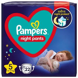 PAMPERS  Night Pants Nohavičky plienkové jednorazové 5 (12-17 kg) 22 ks, značky PAMPERS