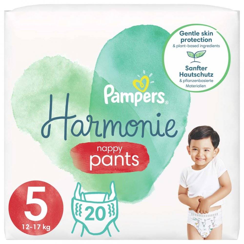 PAMPERS  Harmonie Pants Nohavičky plienkové jednorazové 5 (12-17 kg) 20 ks, značky PAMPERS