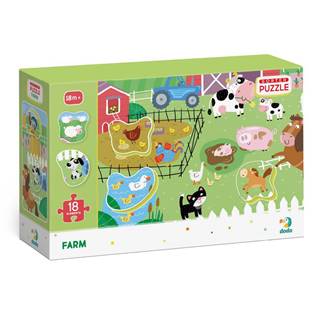 DODO  Puzzle s triedením obrázkov Farma 18 dielov, značky DODO